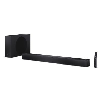 Listwa dźwiękowa Sharp 2.1 Dolby Atmos/DTS Virtual:X z wąskim bezprzewodowym subwooferem | Głośnik HT-SBW310 | 330 W | Łączność Bluetooth | Połączenie bezprzewodowe