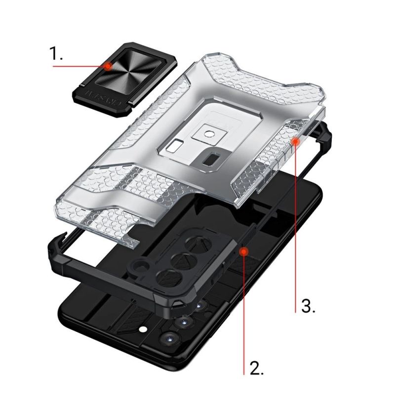 7. Crystal Ring Case pancerne hybrydowe etui pokrowiec + magnetyczny uchwyt Samsung Galaxy S22+ (S22 Plus) zielony