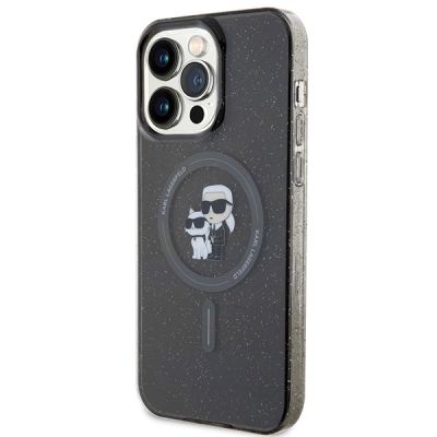 2. Etui Karl Lagerfeld Karl&Choupette Glitter MagSafe na iPhone 15 Pro Max - czarne
