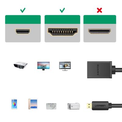 7. Ugreen kabel przewód przejściówka adapter HDMI - micro HDMI 19 pin 20cm czarny (20134)