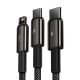 5. Baseus Tungsten 3w1 kabel USB - USB Typ C / Lightning / micro USB 3,5 A 1,5 m czarny (CAMLTWJ-01)