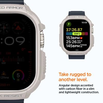 14. Etui Spigen Rugged Armor na Apple Watch Ultra 1 / 2 (49 mm) - beżowe