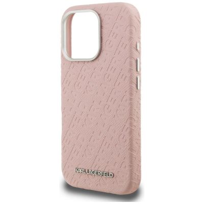 6. Etui Karl Lagerfeld FW Stamped Karl MagSafe na iPhone 16 Pro Max - różowe