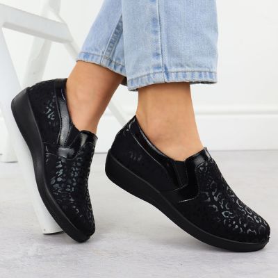 5. Półbuty damskie komfortowe w panterkę wsuwane Unisoft 8910