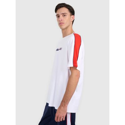 3. T-shirt oversize z nadrukiem męski 4F 4FRAW25TTSHM3227-10S