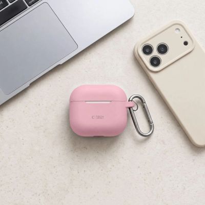 9. Etui Tech-Protect Silicone Hook na AirPods 4 - różowe