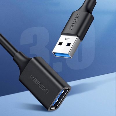 9. Ugreen kabel przedłużacz przejściówka USB-A (męski) - USB-A (żeński) USB 3.0 5Gb/s 0.5m czarny (US129)