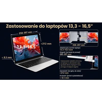 14. EXTRALINK SMART LIFE 13.3" monitor 2-SCREEN do laptopów 13.3" do 17.3" S350