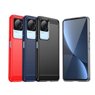 5. Carbon Case etui Xiaomi Poco F4 5G elastyczny silikonowy karbonowy pokrowiec czarne