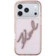 3. Etui Karl Lagerfeld IML Big Signature Resin Metal Frame na iPhone 18 Pro Max / 17 Pro Max - różowe