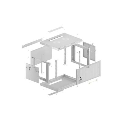 23. LANBERG SZAFA INSTALACYJNA RACK WISZĄCA 19" 12U 600X600 SZARA DRZWI PERFOROWANE (FLAT PACK)