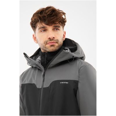 5. Kurtka męska hardshell z bluzą Primaloft VIKING Ravelo 3 in 1 Man czarno szara   L