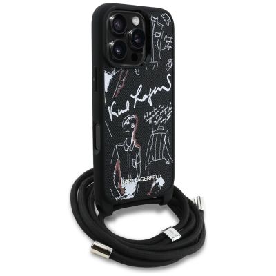 3. Etui Karl Lagerfeld Crossbody Grained Pattern & Logo do iPhone 16 Pro - czarne