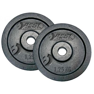 4. OBCIĄŻENIE ŻELIWNE CZARNE 2x1,25 KG BEST SPORTING fi 30mm