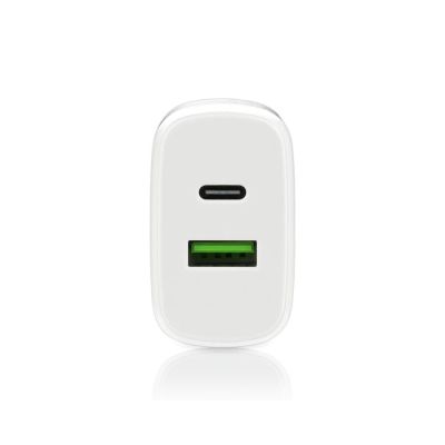 2. EVERACTIVE ŁADOWARKA SIECIOWA 1 X USB QUICK CHARGE 3.0 ORAZ 1 X USB-C PD PPS 25W BIAŁA SC-370Q