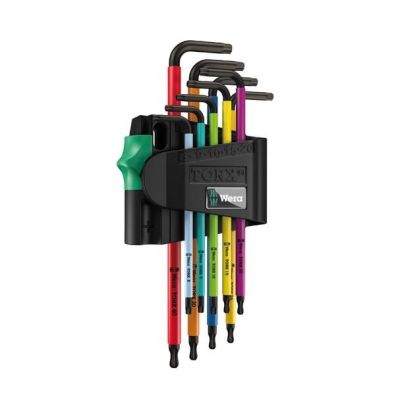 2. Zestaw kluczy trzpieniowych TORX BO Multicolour, BlackLaser, z magnetyzerem , 967/9 TX BO Multicolour 1 WERA