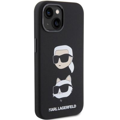 4. Etui Karl Lagerfeld Silicone Karl&Choupette Head na iPhone 15 Plus / 14 Plus - czarne