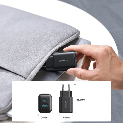 12. Ładowarka Joyroom JR-TCF13 sieciowa USB-C / USB-A 25W SFC / PPS / PD - czarna