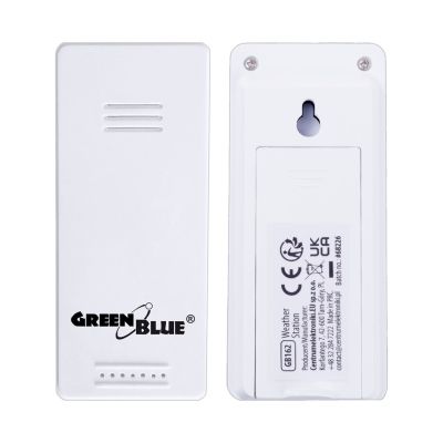 10. GREENBLUE BEZPRZEWODOWA STACJA POGODY, TEMPERATURA IN/OUT, ZEGAR, DO WYBORU °C / °F, ZASIĘG DO 60M GB162