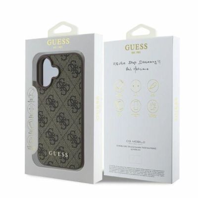 5. Etui Guess 4G Classic na iPhone 16 - brązowe