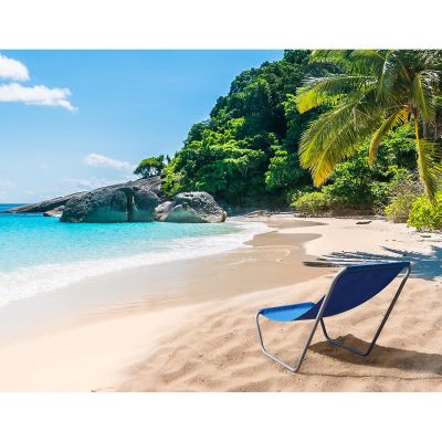 20. LEŻAK OGRODOWO PLAŻOWY SKŁADANY I TORBA NIEBIESKI ENERO CAMP