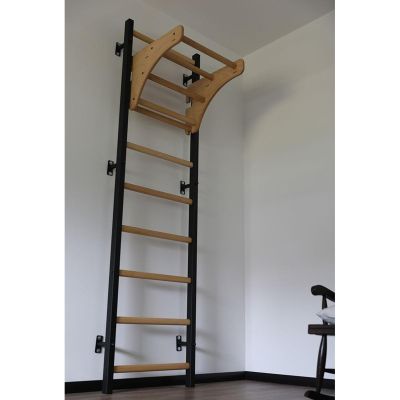 17. DRABINKA GIMNASTYCZNA DREWNIANO METALOWA Z DREWNIANYM DRĄŻKIEM BENCHK 711W
