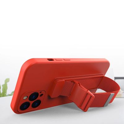 5. Rope case żelowe etui ze smyczą łańcuszkiem torebka smycz Xiaomi Redmi 10X 4G / Xiaomi Redmi Note 9 ciemnozielony