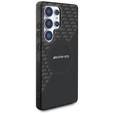 4. Etui AMG Double Layer Rhombs MagSafe na Samsung Galaxy S25 Ultra - czarno-czerwone