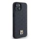 4. Etui DKNY Leather Monogram Pattern Metal Logo MagSafe na iPhone 15 / 14 / 13 - czarne