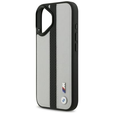 6. Etui BMW M Perforated Stripe Logo MagSafe na iPhone 17 - szare
