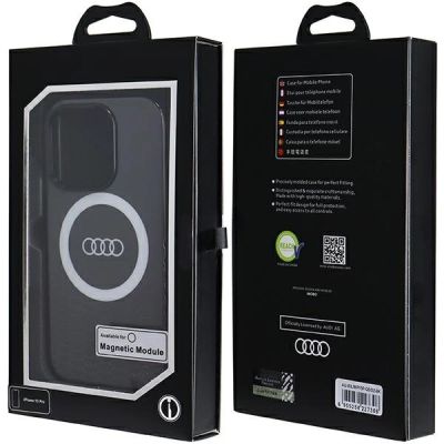 7. Etui Audi IML Big Logo MagSafe na iPhone 15 Pro - czarne
