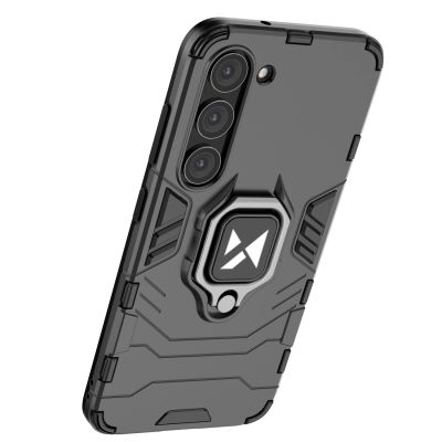 19. Wozinsky Ring Armor etui Samsung Galaxy S23 pancerny pokrowiec uchwyt magnetyczny ring czarne