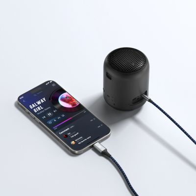 6. Kabel Wozinsky WAK-CJ USB-C do mini jack 3.5 mm adapter DAC 1 m - szary