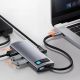 16. Baseus Metal Gleam 5w1 wielofunkcyjny HUB USB Typ C - USB Typ C Power Delivery 100 W / HDMI 4K 30 Hz / 3x USB 3.2 Gen 1 Szary (CAHUB-CX0G)