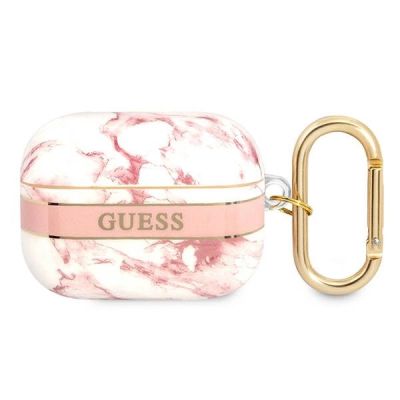 Etui Guess Marble Strap Collection na AirPods Pro - różowe