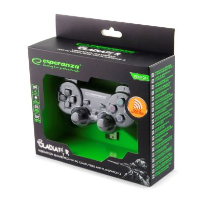 14. Gamepad bezprzewodowy Esperanza EGG108K (PC, PS3; kolor czarny)