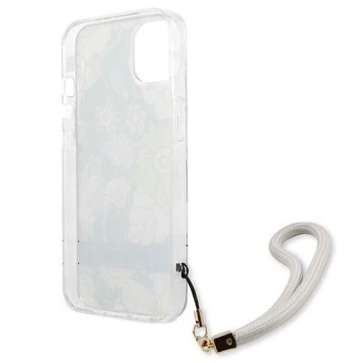 7. Etui Guess Flower Strap na iPhone 13 mini - zielone