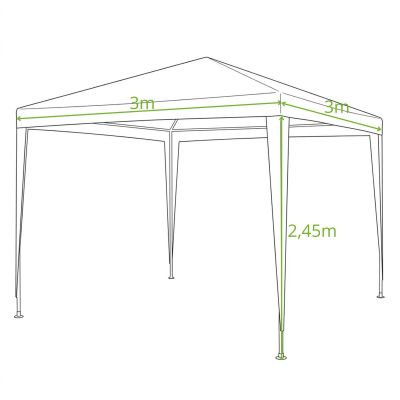 5. PAWILON NAMIOT OGRODOWY PE 3x3x2.45M BIAŁY SASKA GARDEN
