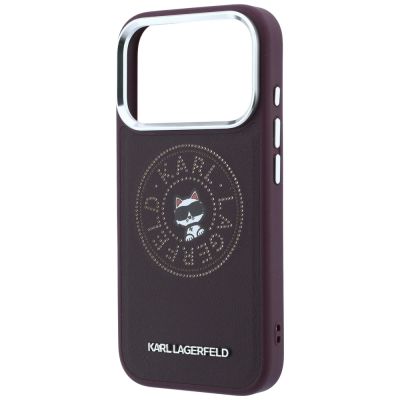 6. Etui Karl Lagerfeld Point & Choupette Sketch MagSafe na iPhone 18 Pro / 17 Pro - burgundowe