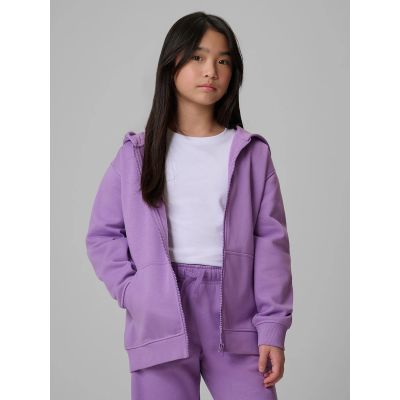 Bluza dresowa loose z kapturem dziewczęca 4F 4FJRSS26TSWSF2715-51S