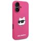 4. Etui Karl Lagerfeld Silicone Choupette Head Print MagSafe na iPhone 16 - fuksja