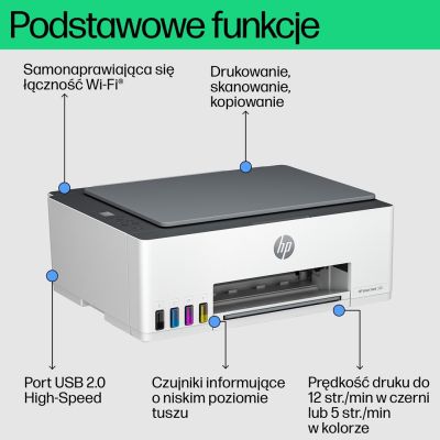 3. HP Smart Tank 580 Bezprzewodowe All-in-One W kolorze Drukarka, Kopiarka, skaner