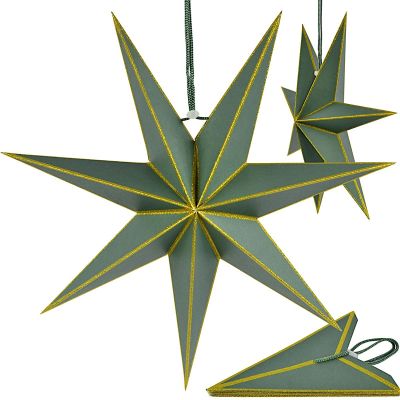 DEKORACJA PAPIEROWA GWIAZDA 60CM ZIELONA SASKA GIFT & DECOR
