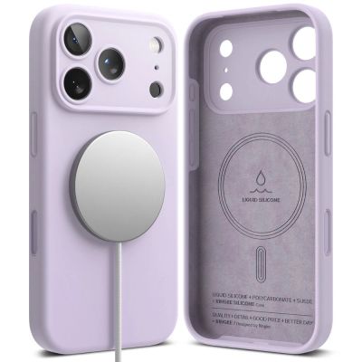 2. Etui Ringke Silicone Magnetic MagSafe na iPhone 17 Pro - fioletowe