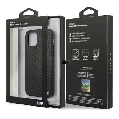 8. Etui BMW M Collection PU Carbon Stripe na iPhone 12 mini - czarne