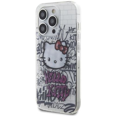 2. Etui Hello Kitty IML Kitty On Bricks Graffiti na iPhone 14 Pro - białe