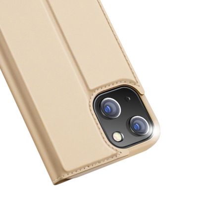 3. Dux Ducis Skin Pro kabura etui pokrowiec z klapką iPhone 13 mini złoty