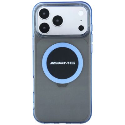 3. Etui Mercedes AMG IML Transparent Bicolor Block MagSafe na iPhone 18 Pro Max / 17 Pro Max - czarno-niebieskie