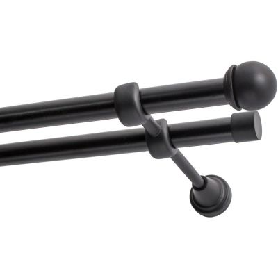 KARNISZ PODWÓJNY FI 19 MM CZARNY 320 CM GAŁKA MAX KOWALSKI
