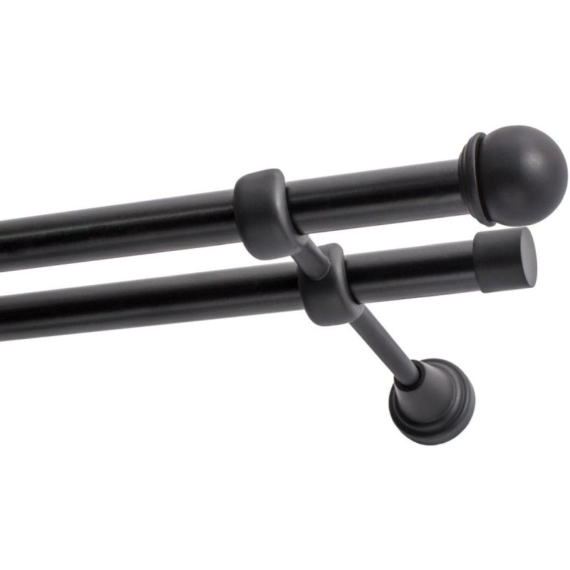 KARNISZ PODWÓJNY FI 19 MM CZARNY 320 CM GAŁKA MAX KOWALSKI